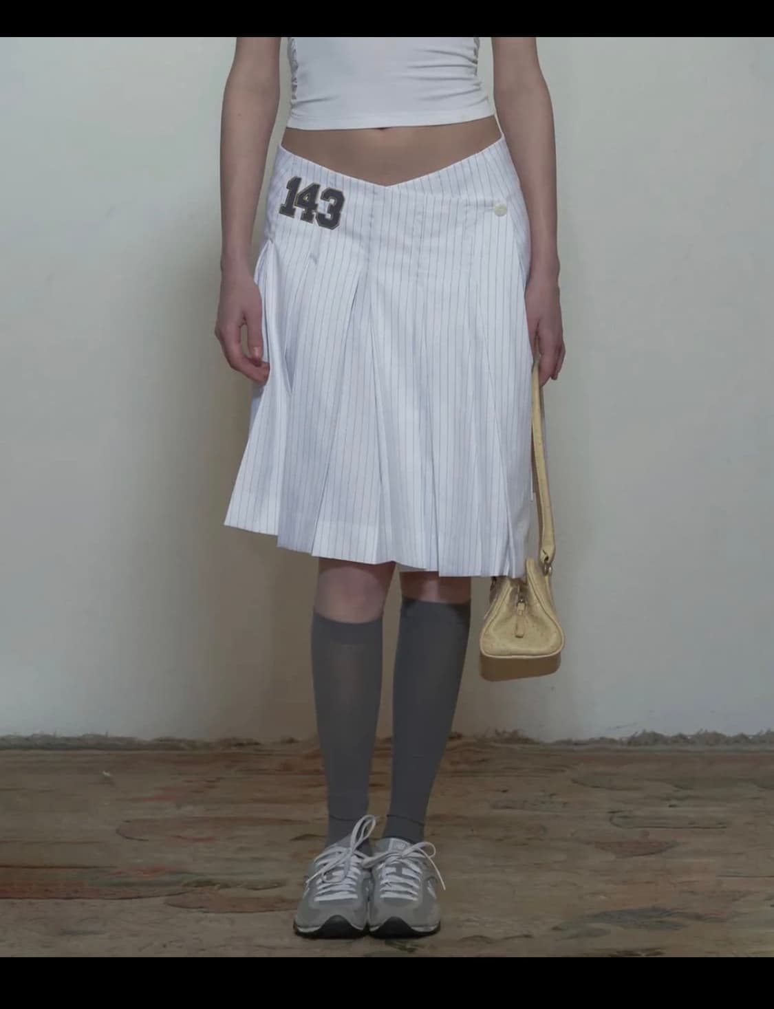 스컬프터 Wrap Skirt White Pinstripe 상품이미지3