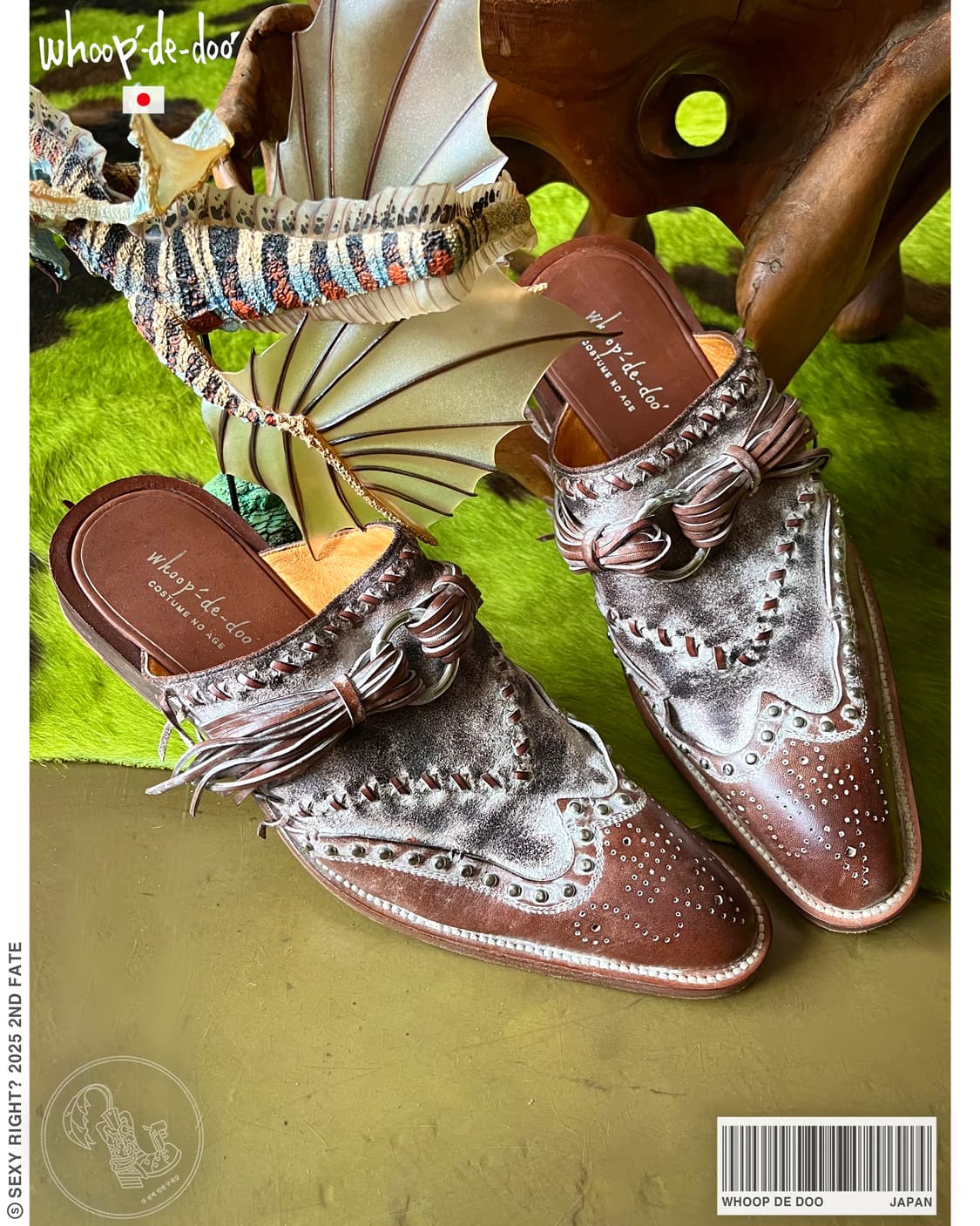 Whoop de doo Fringe Leather Mule Loafer 상품이미지1