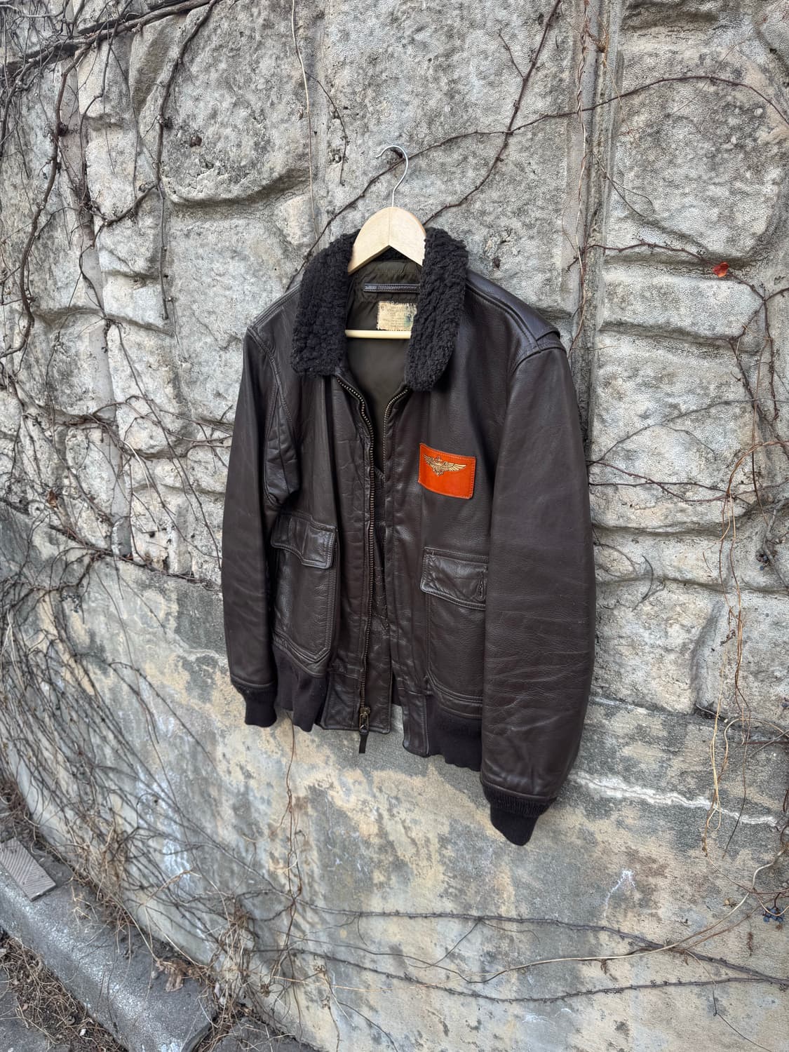 70s 미군 미해군 usn 오리지널 g-1 레더 가죽 자켓 42 상품이미지3