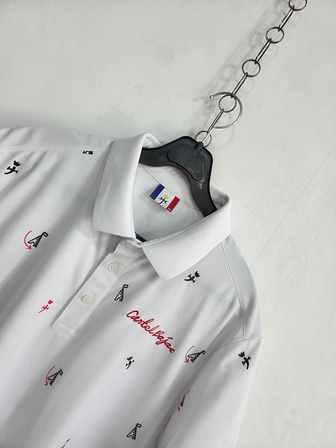 까스텔바작 화이트 패턴 반팔 카라티 L-32000 상품이미지2