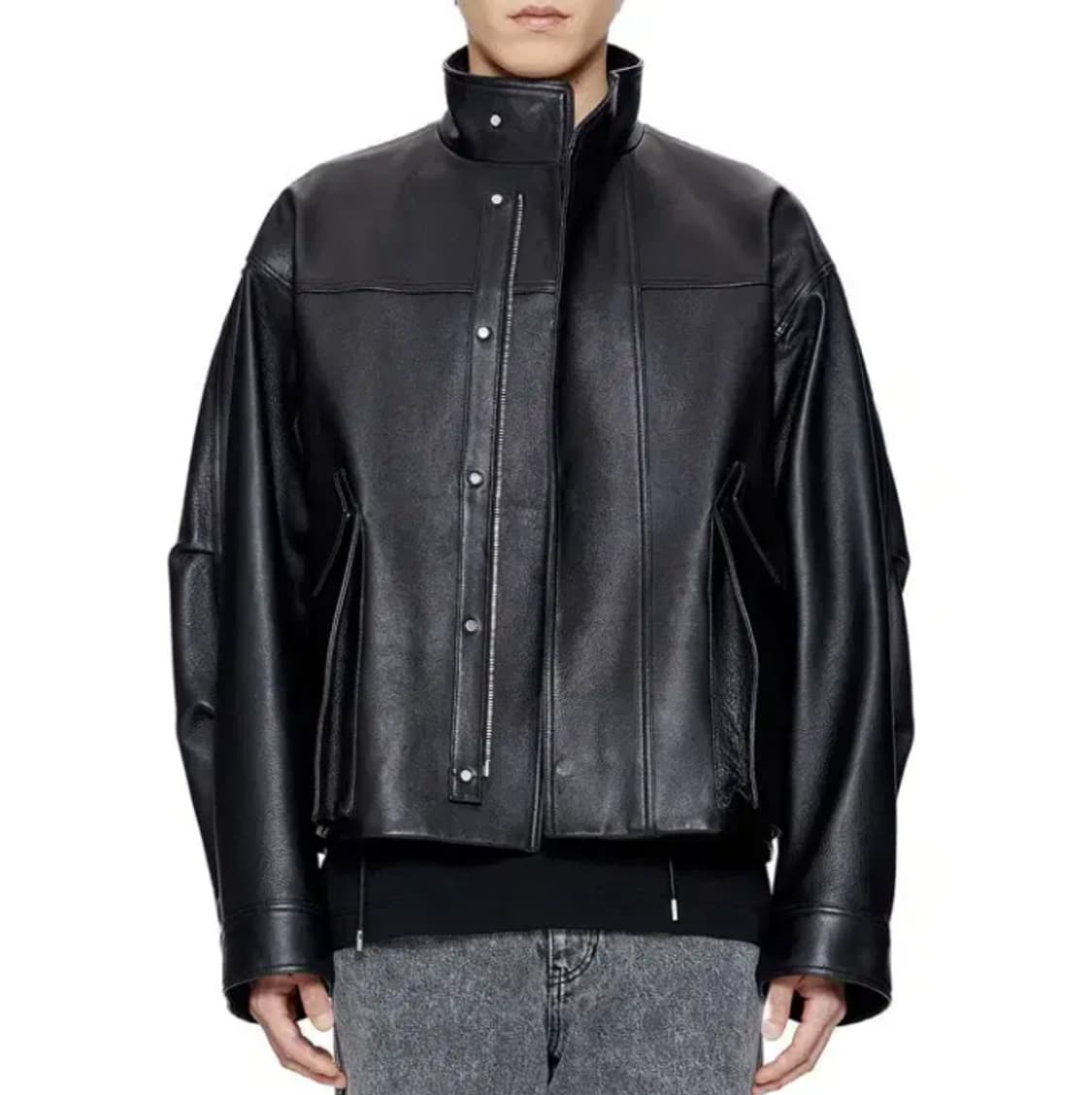 우영미 램스킨 레더 자켓 상품이미지1