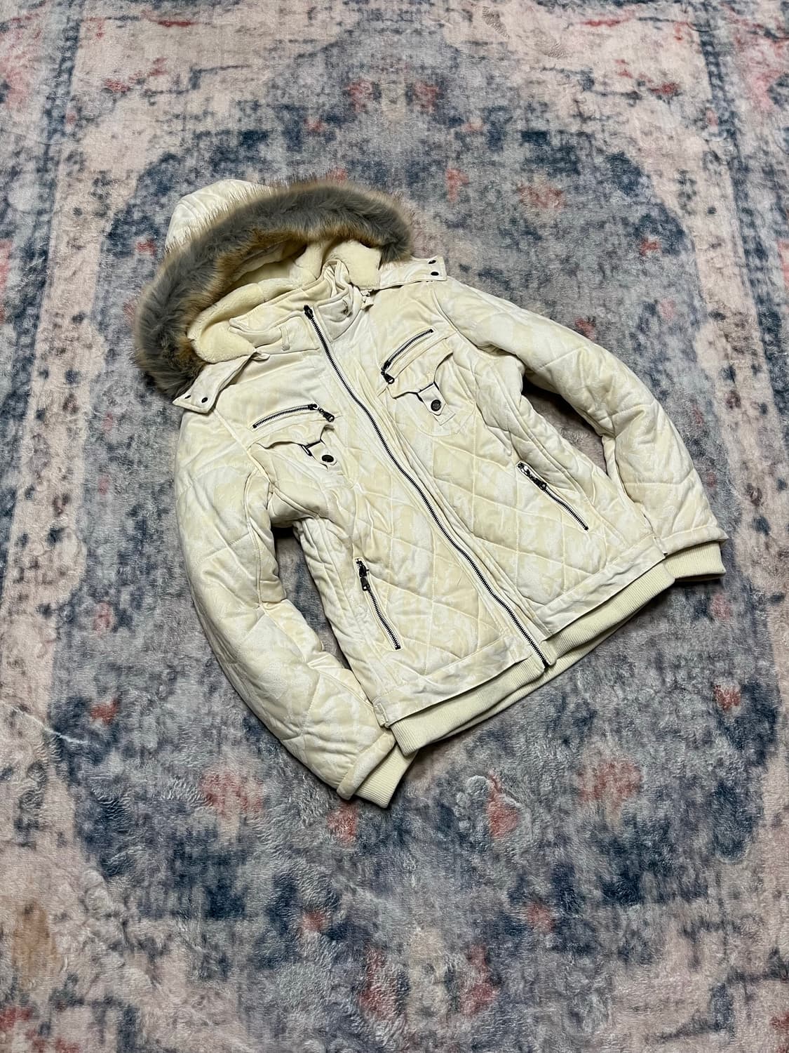 In the attic sand beige camo hood fur ja 상품이미지1