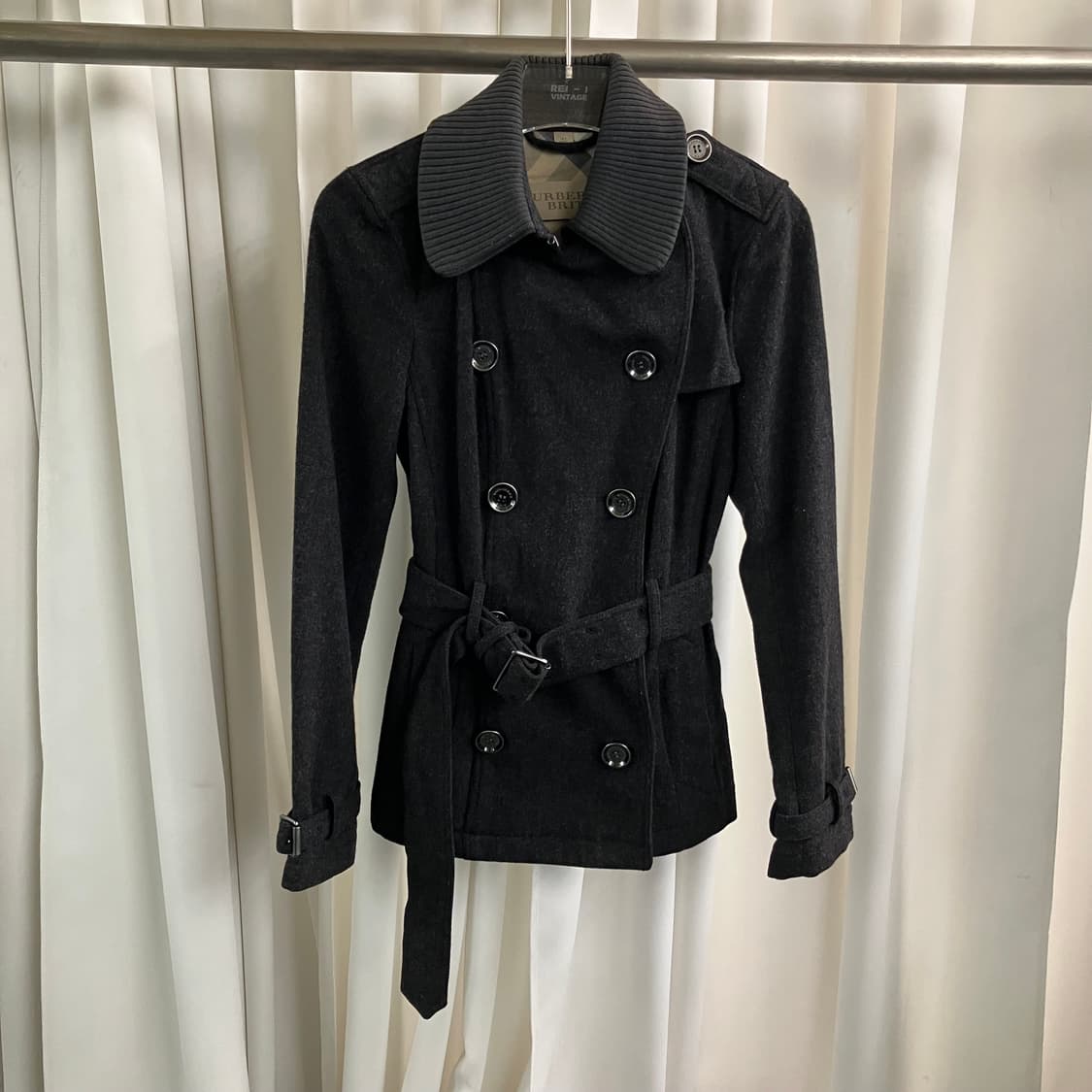 버버리 브릿 그레이 숄 카라 더블 브레스티드 울 트렌치 코트 36 상품이미지1