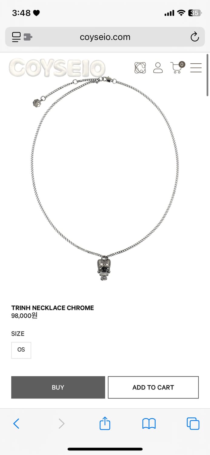 coyseio TRINH NECKLACE CHROME 코이세이오 목걸이 상품이미지2
