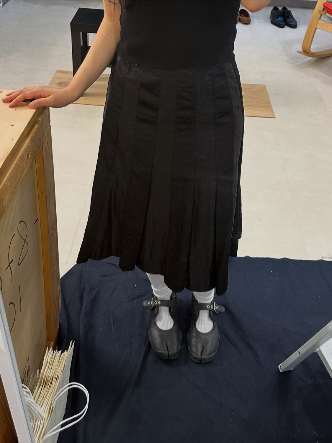 [SONIA RYKIEL] black nylon skirt  상품이미지2