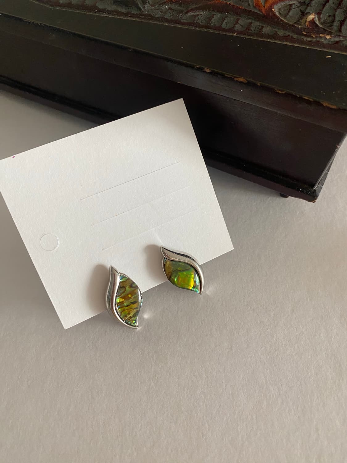 자개 리얼 쉘 귀걸이 빈티지 수입 일본 상품이미지1