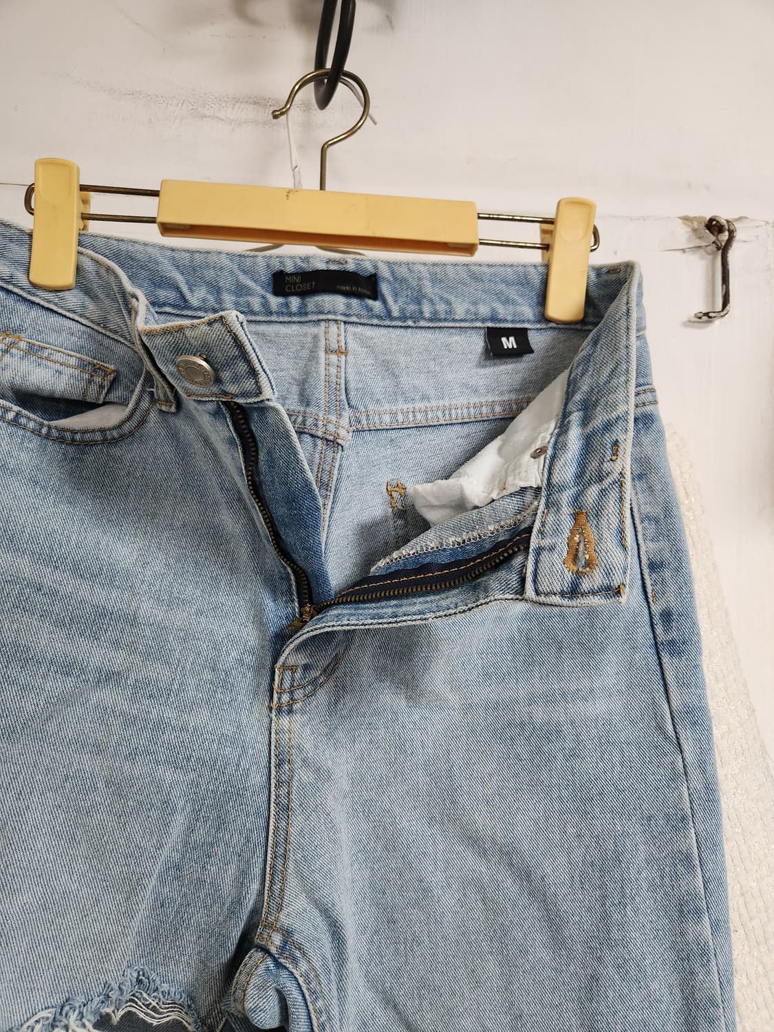 라이트 데님 데미지 청바지  찢청 M 상품이미지3