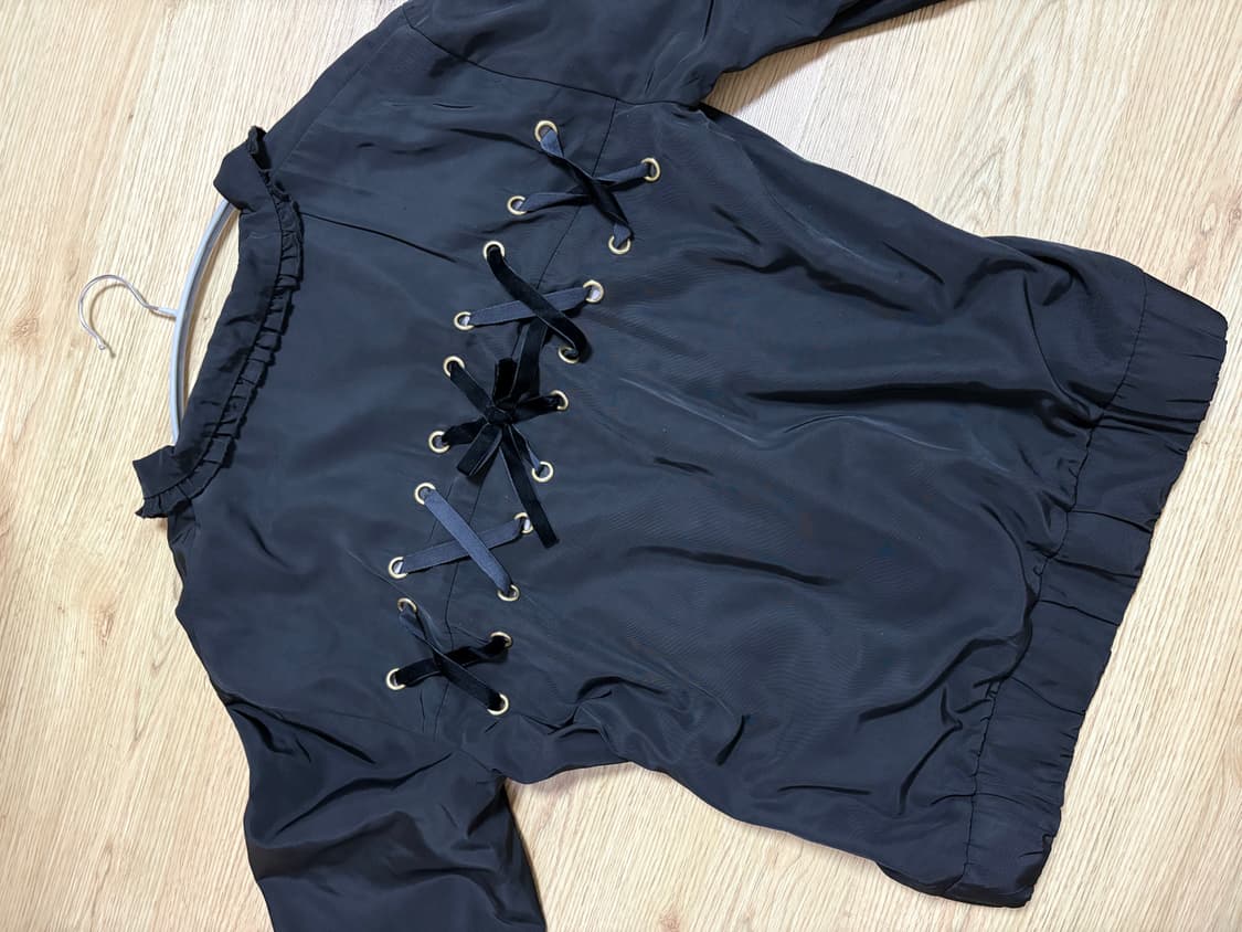 리즈리사 아우터 프릴 리본 스터드 포인트 상품이미지2