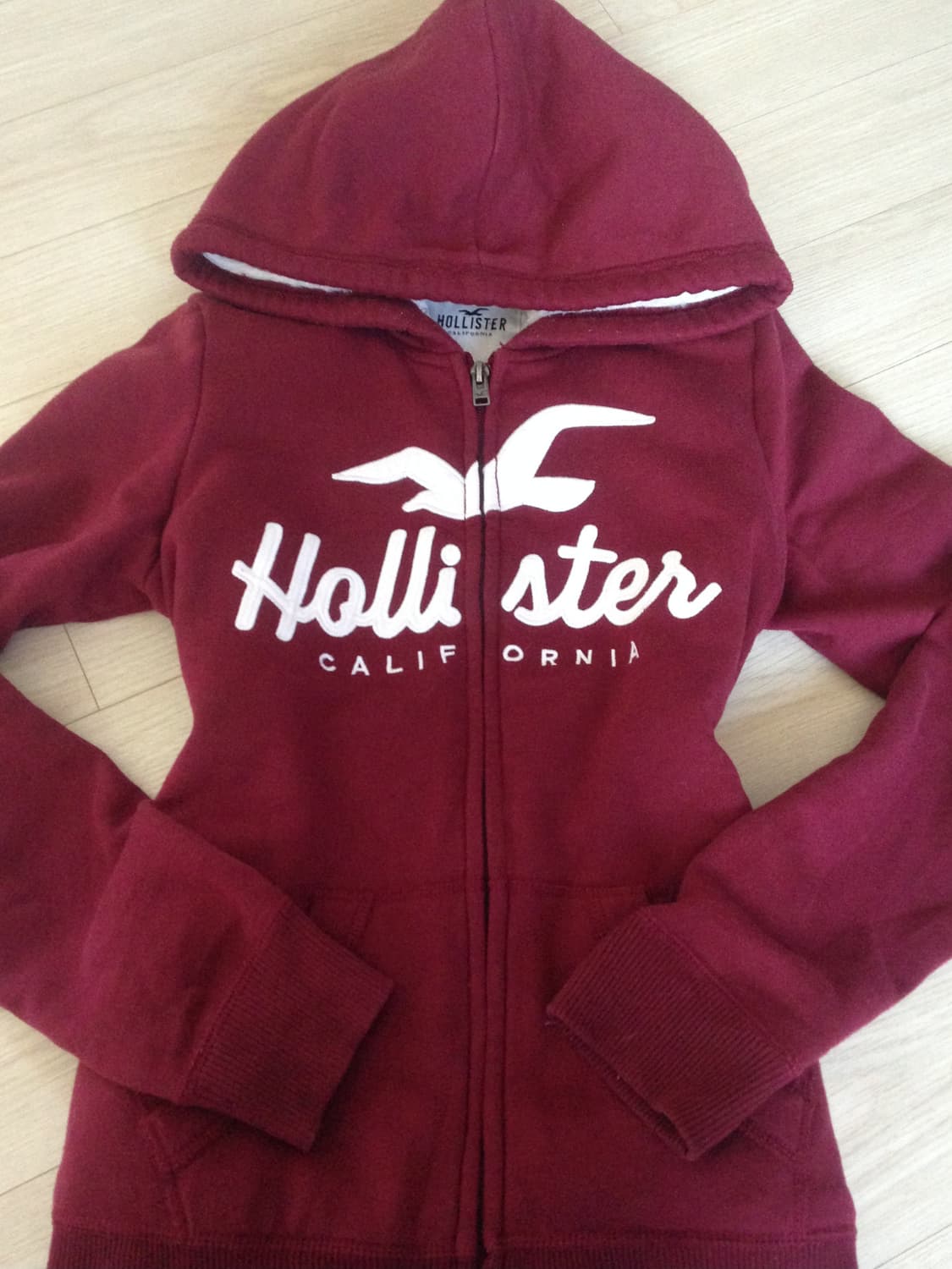 홀리스터 버건디 후드집업 xs 상품이미지1
