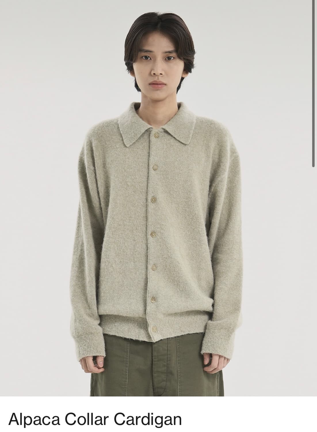 [5] 브라운야드 알파카 가디건 올리브 상품이미지1