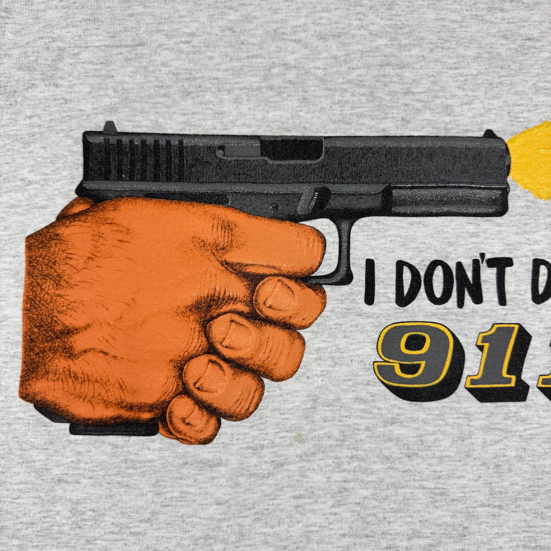 빈티지 90s I DONT DIAL 911 유머 티셔츠 상품이미지5