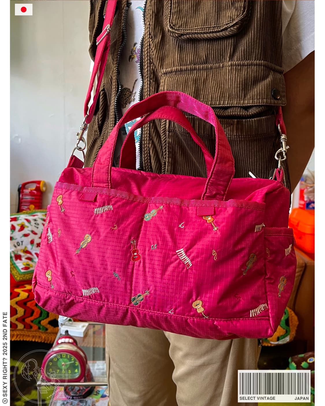 Jpn Vintage Music Embroidery 2-Way Bag 상품이미지1