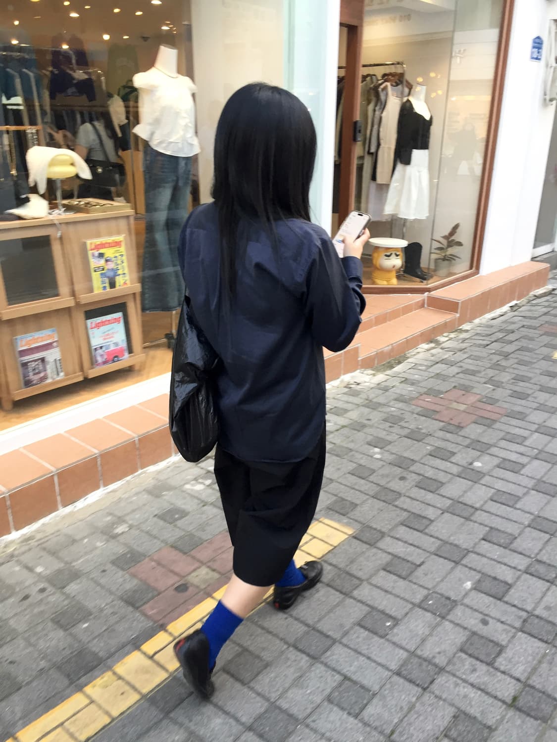 꼼데가르송 옴므 듀스 네이비 새틴 셔츠 s 상품이미지2