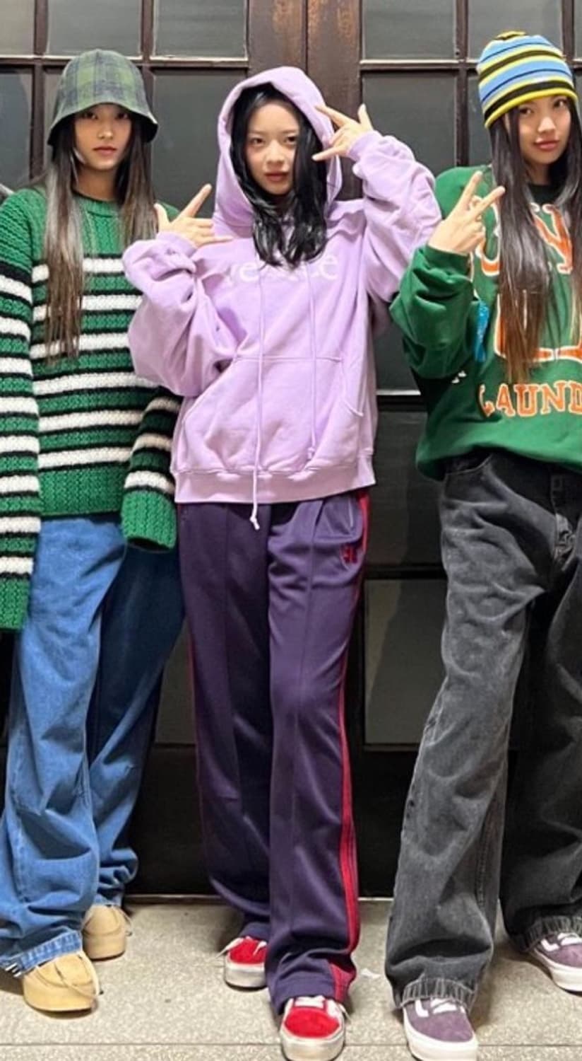 니들스 트랙팬츠 퍼플레드 보라빨강 스트레이트 상품이미지2