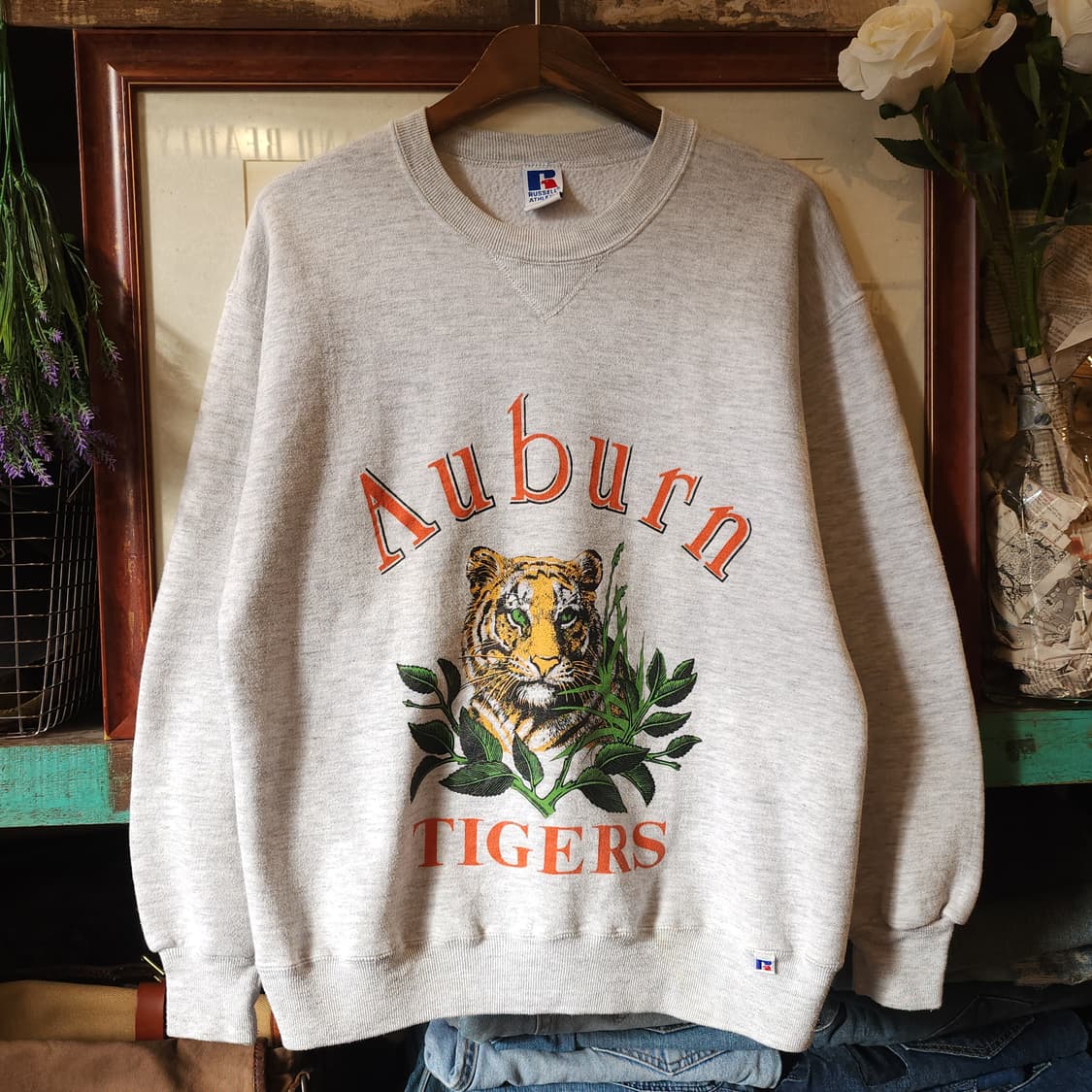 90s 러셀 맨투맨 스웻셔츠 오번 유니버시티 빈티지 프린팅 L 상품이미지1