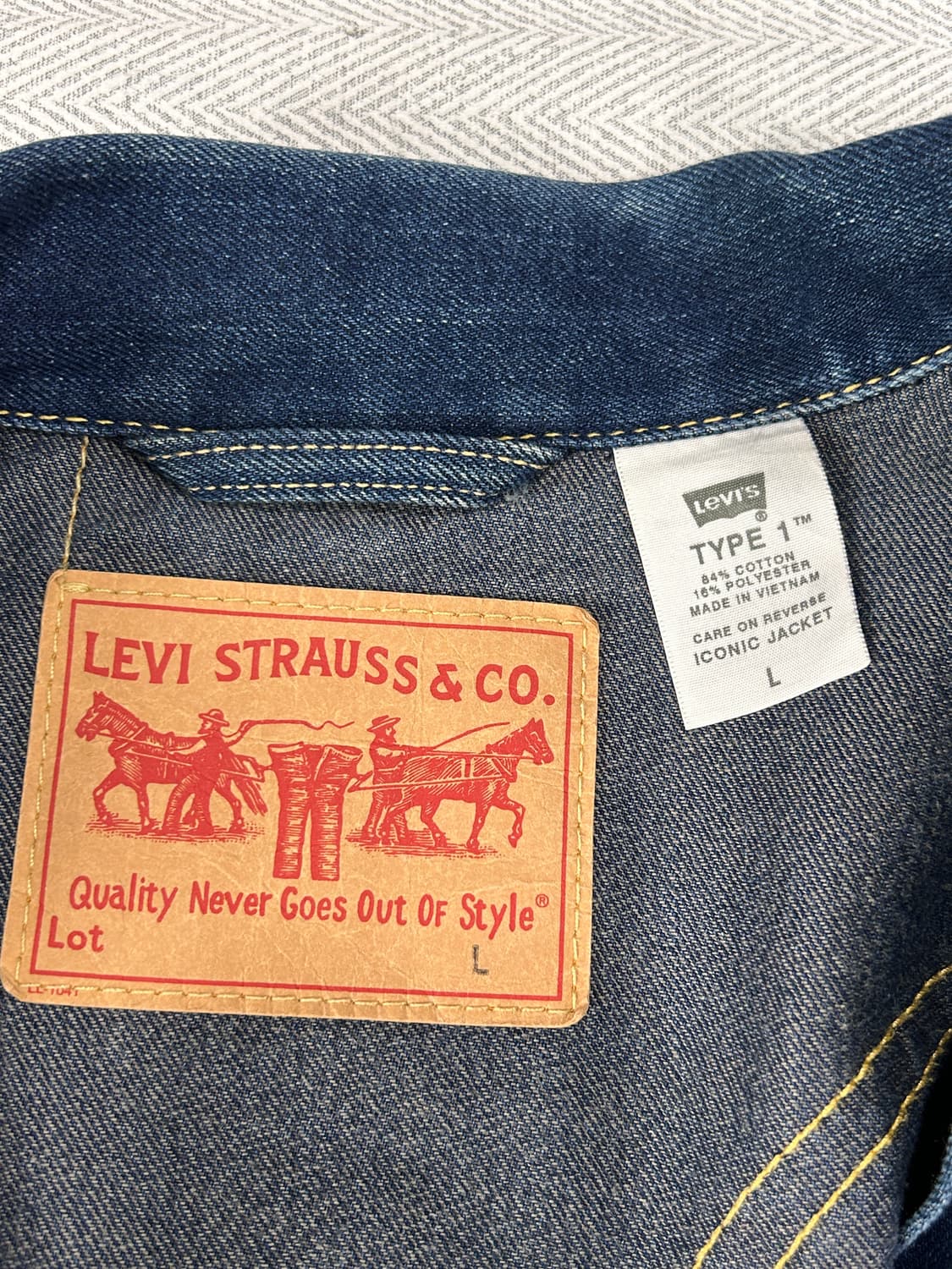 리바이스 아이코닉 타입원 데님 트러커 자켓 L 상품이미지7
