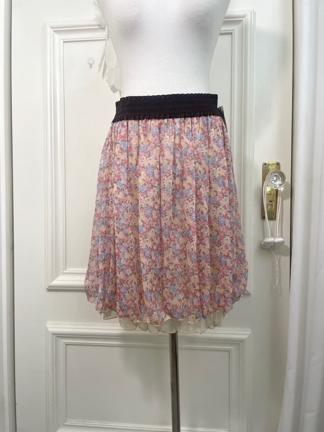 pink pastel flower pattern banding midi 상품이미지5