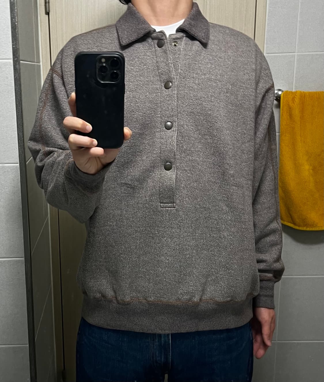Noroll 'C&M HALF SWEAT' - GREY & BROWN 상품이미지8