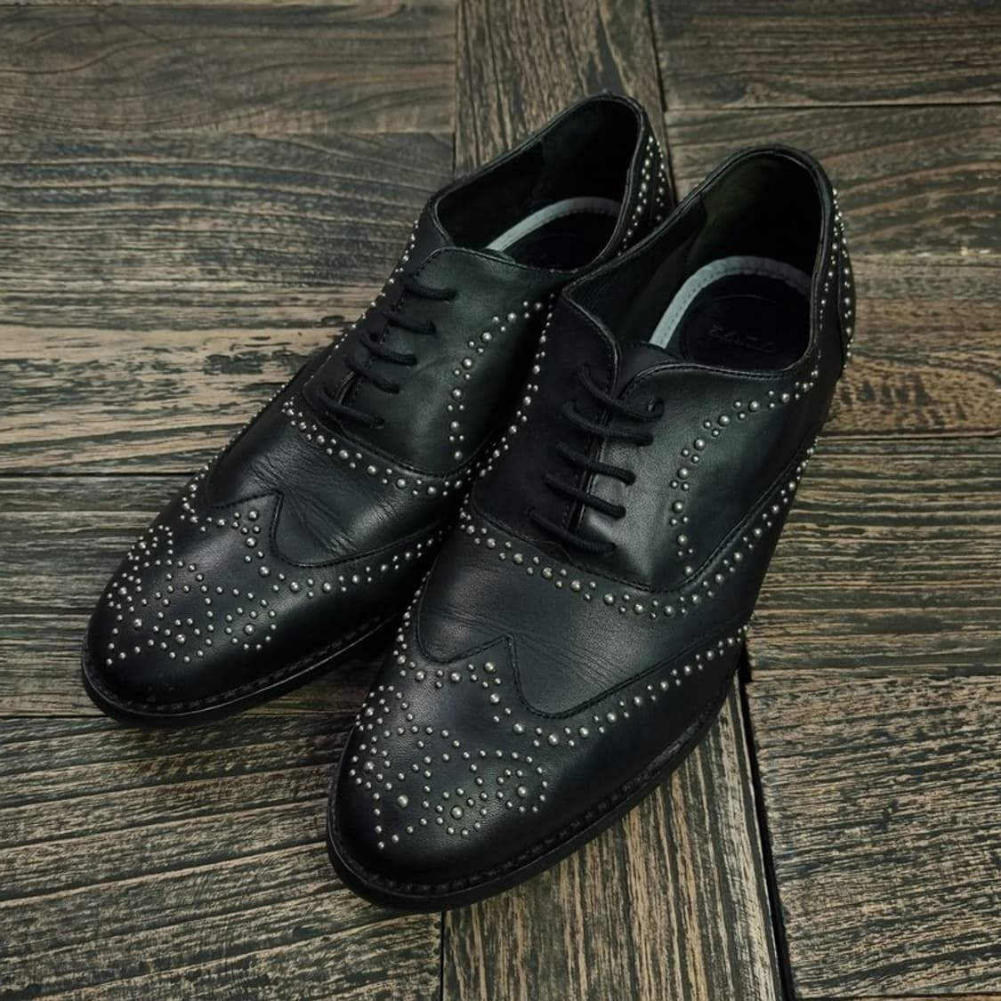 [ZARA] 자라 펑크 윙팁 스터드 더비 슈즈 M16419 상품이미지1