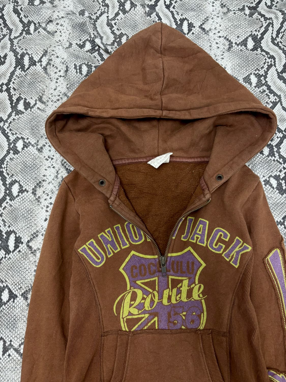 “Vintage” Y2K Mood Brown Slim Crop Hoode 상품이미지2