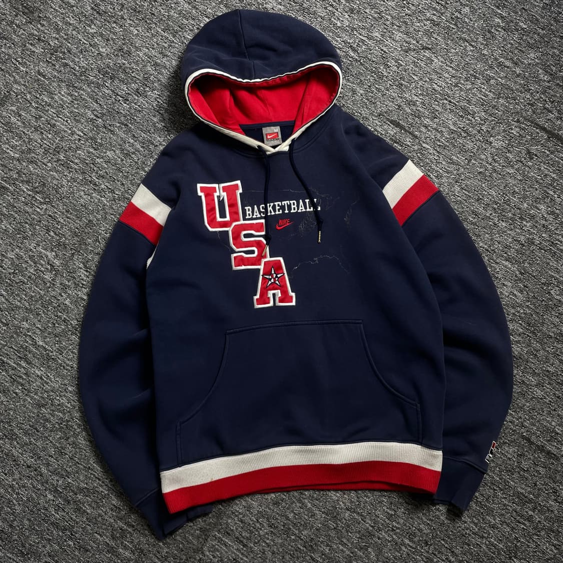 00s 나이키 USA 바스켓볼 빅로고 레트로 후드 티셔츠y 2296 상품이미지1