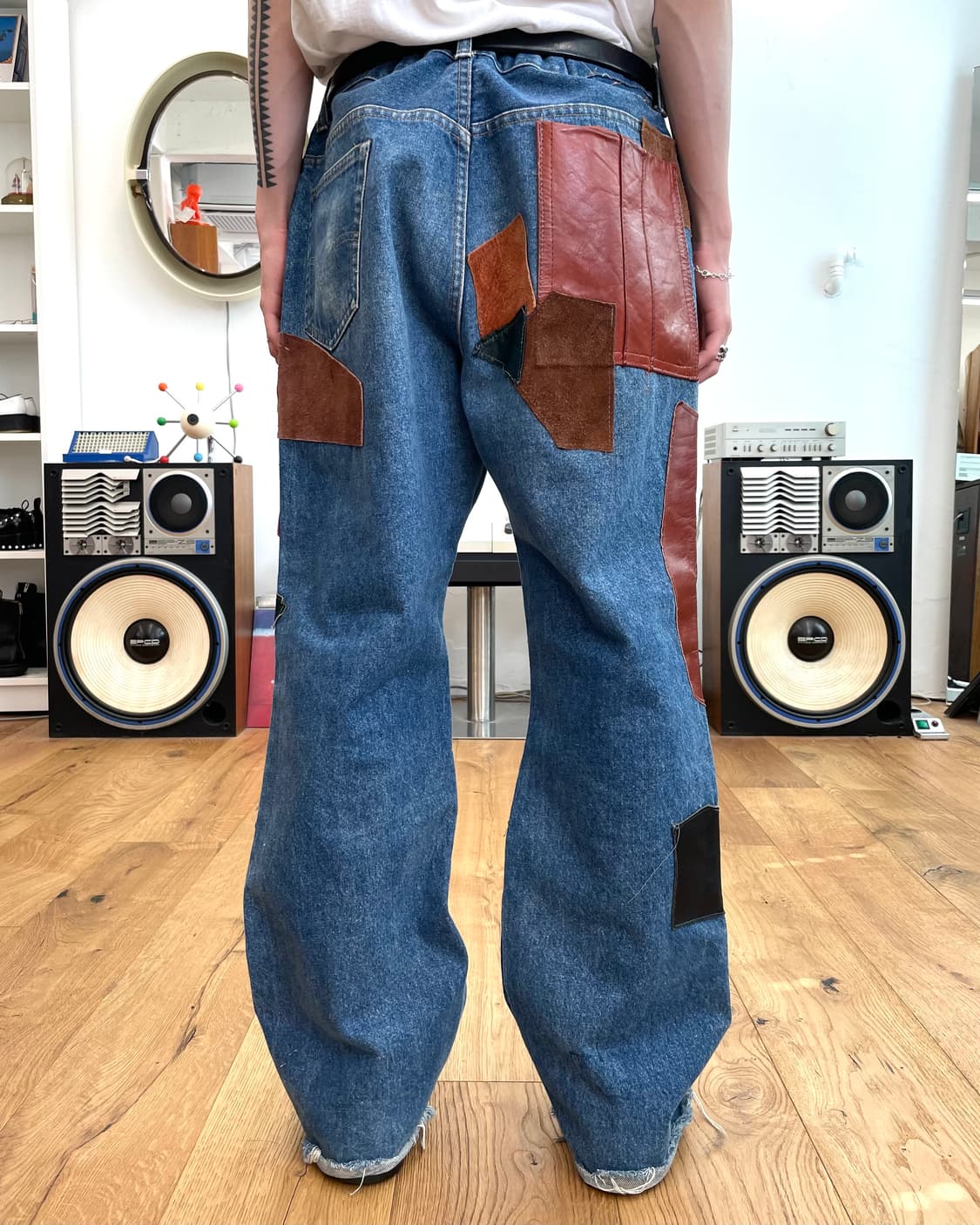 [38] 70s 리바이스 517 레더 패치 데님 팬츠 상품이미지3
