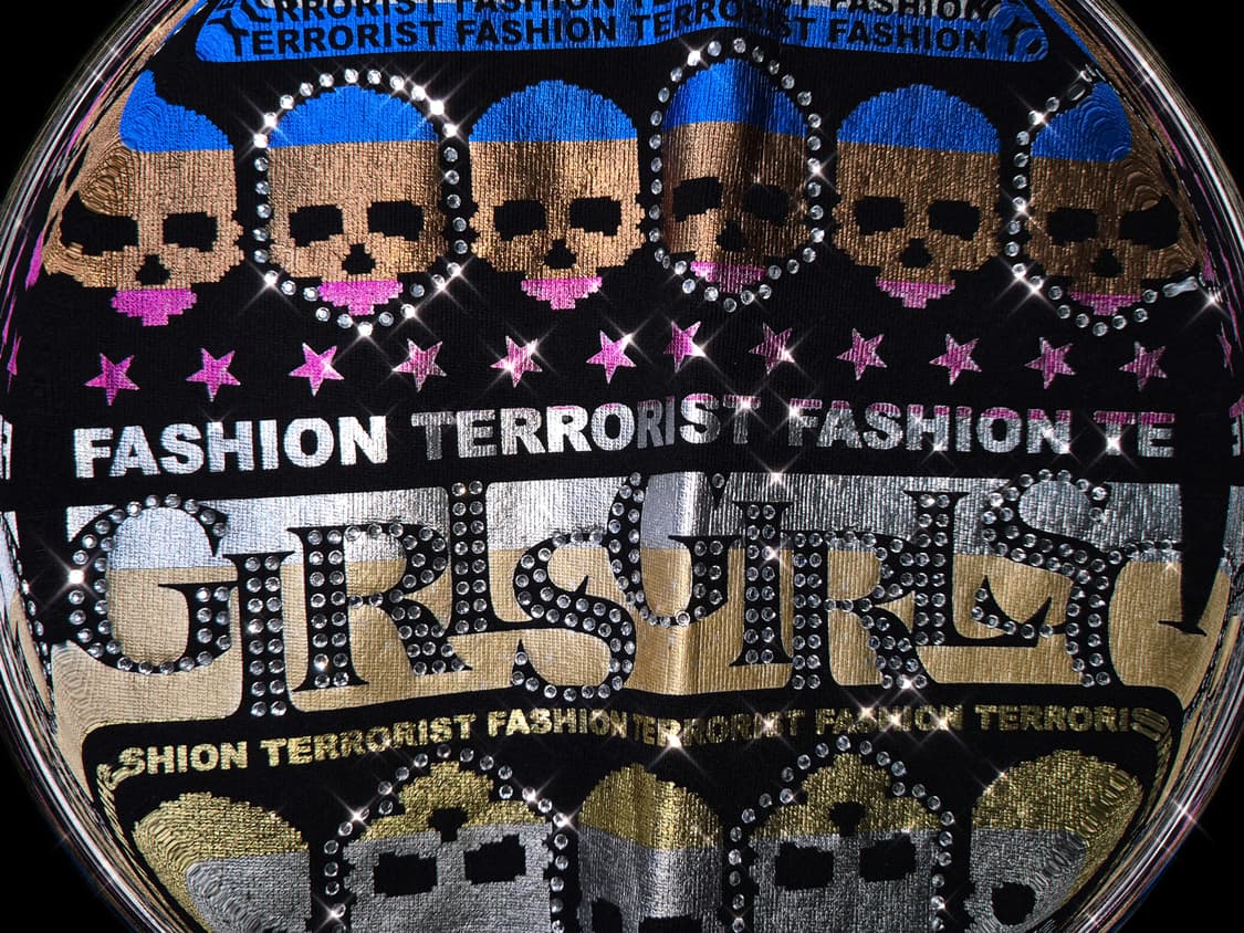 Vintage PUNK Skull Crystal top 상품이미지2