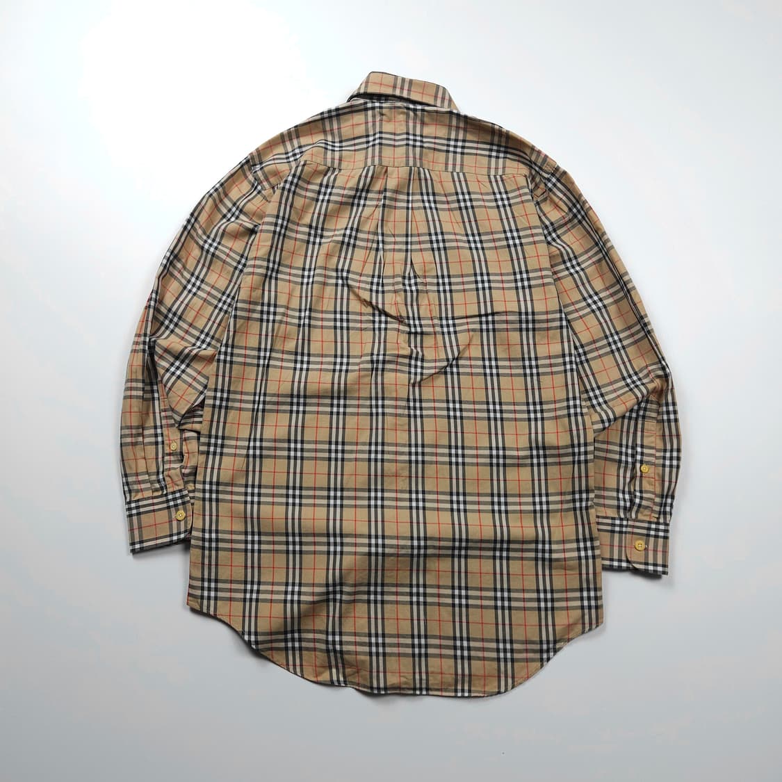 버버리 아카이브 자수로고 베이지 노바체크 셔츠 (S) 상품이미지2