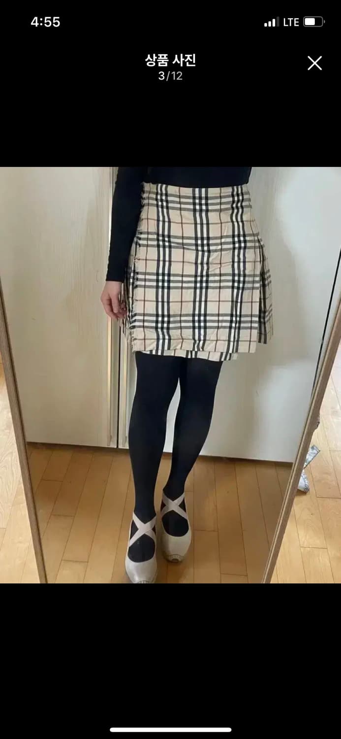 BURBERRY 버버리 정품 체크 플리츠 랩스커트 골프웨어 골프치마 상품이미지3