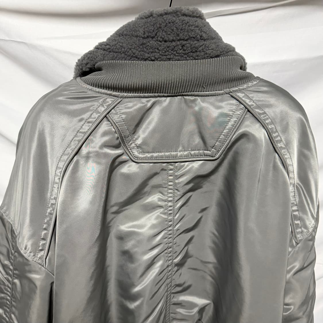 [S+급/46] 준지 무스탕 마원 항공점퍼 자켓 그레이 상품이미지5