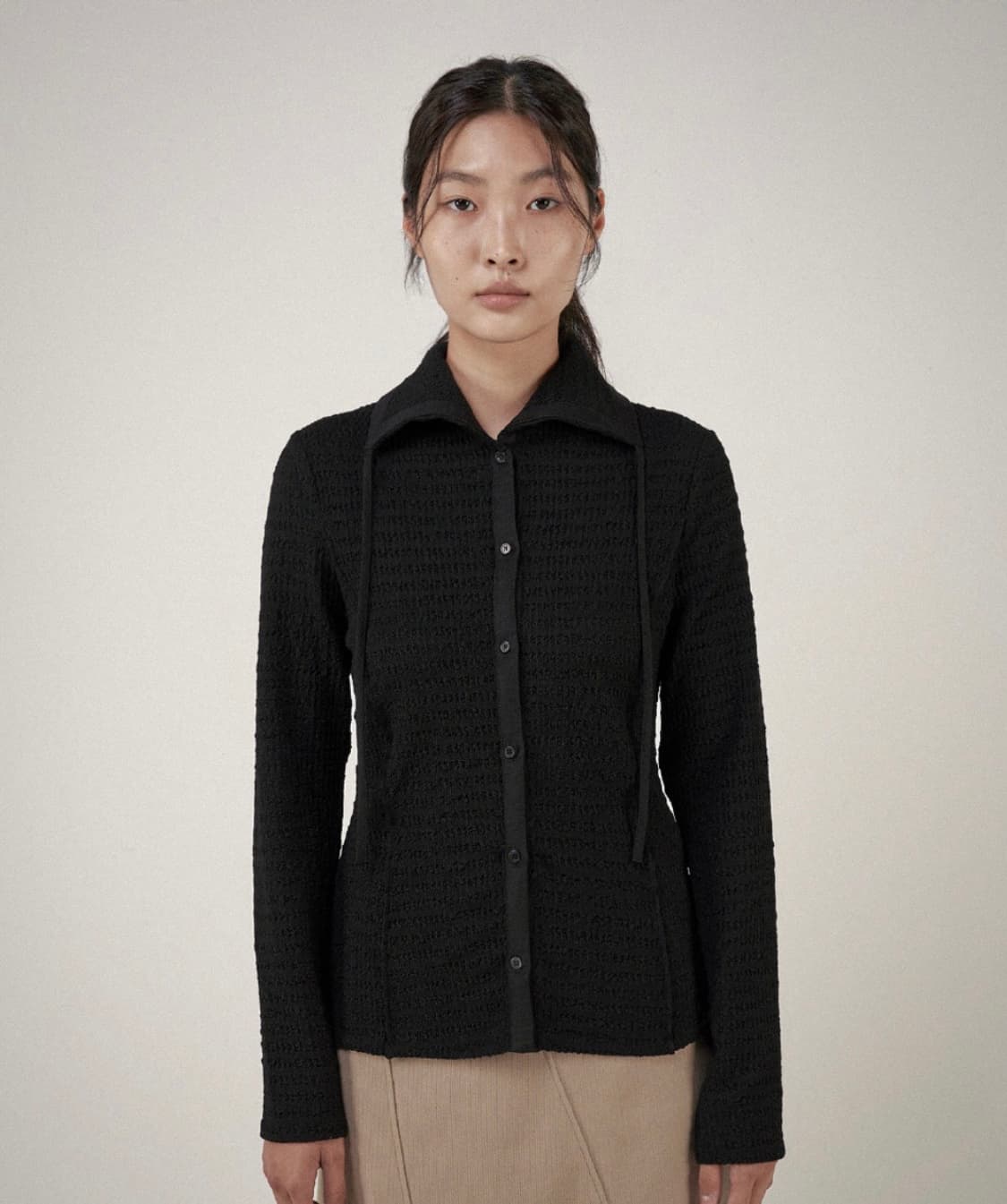 아우로 jersey collar shirt 블랙 져지 셔츠 상품이미지1