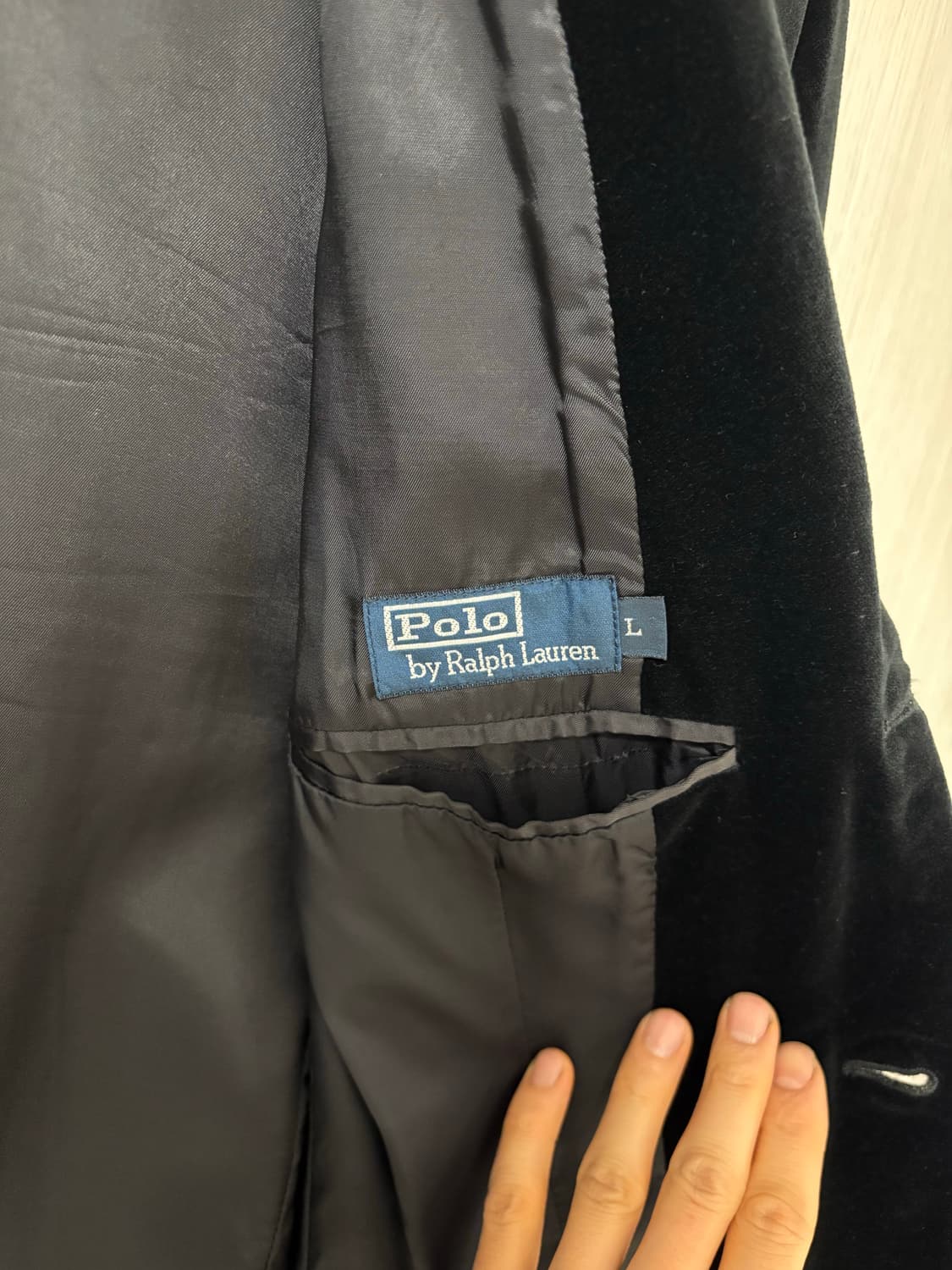 빈티지 폴로 랄프로렌  벨벳 자켓 블랙 L사이즈 상품이미지2