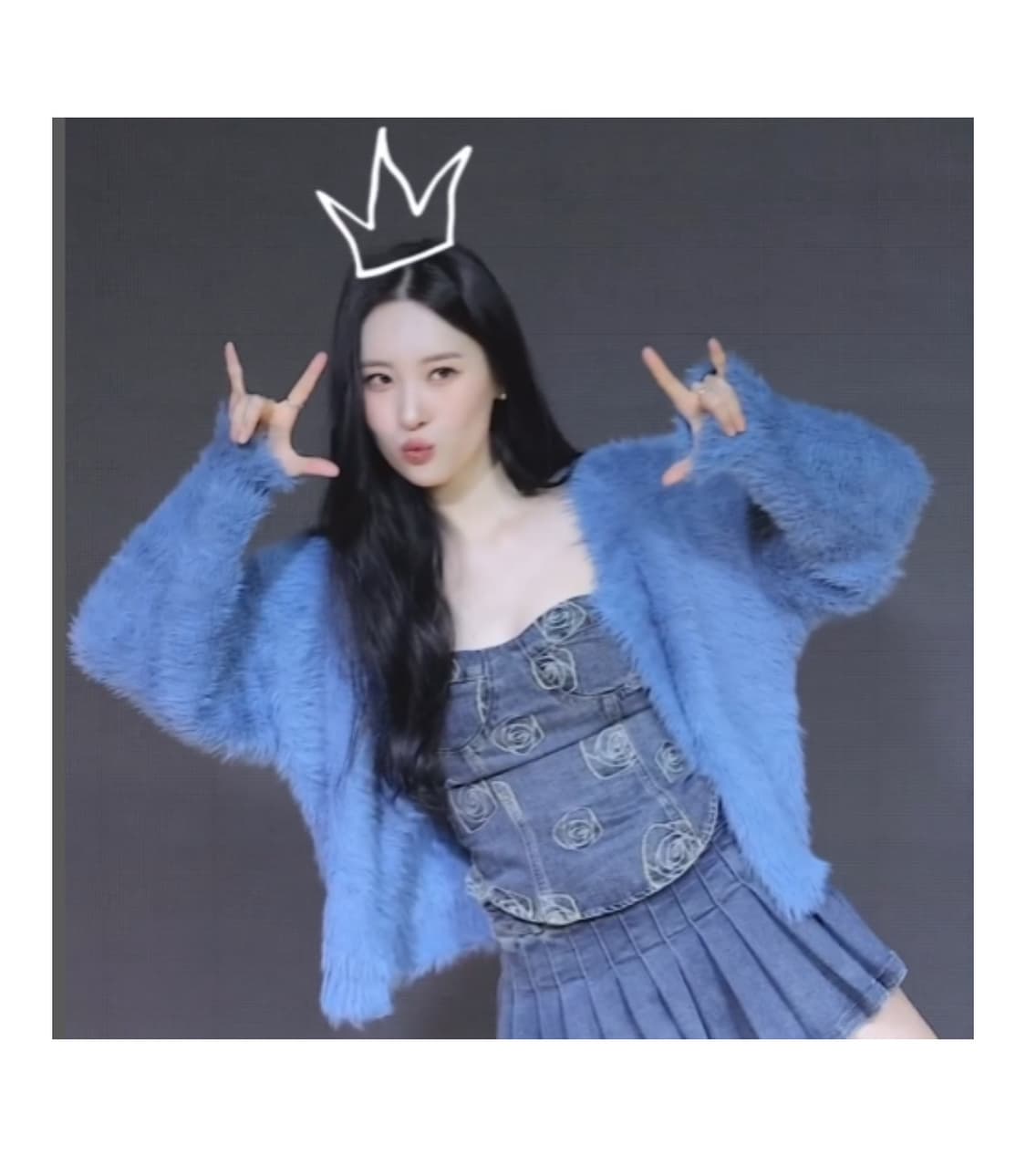 헤더먼트 테디 가디건 로얄 블루 상품이미지1