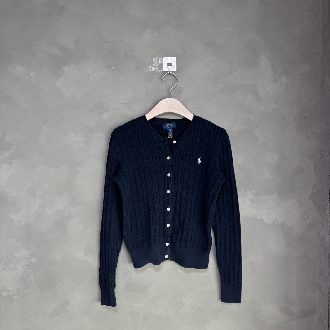 폴로 랄프로렌 꽈배기 니트 가디건 네이비 상품이미지1