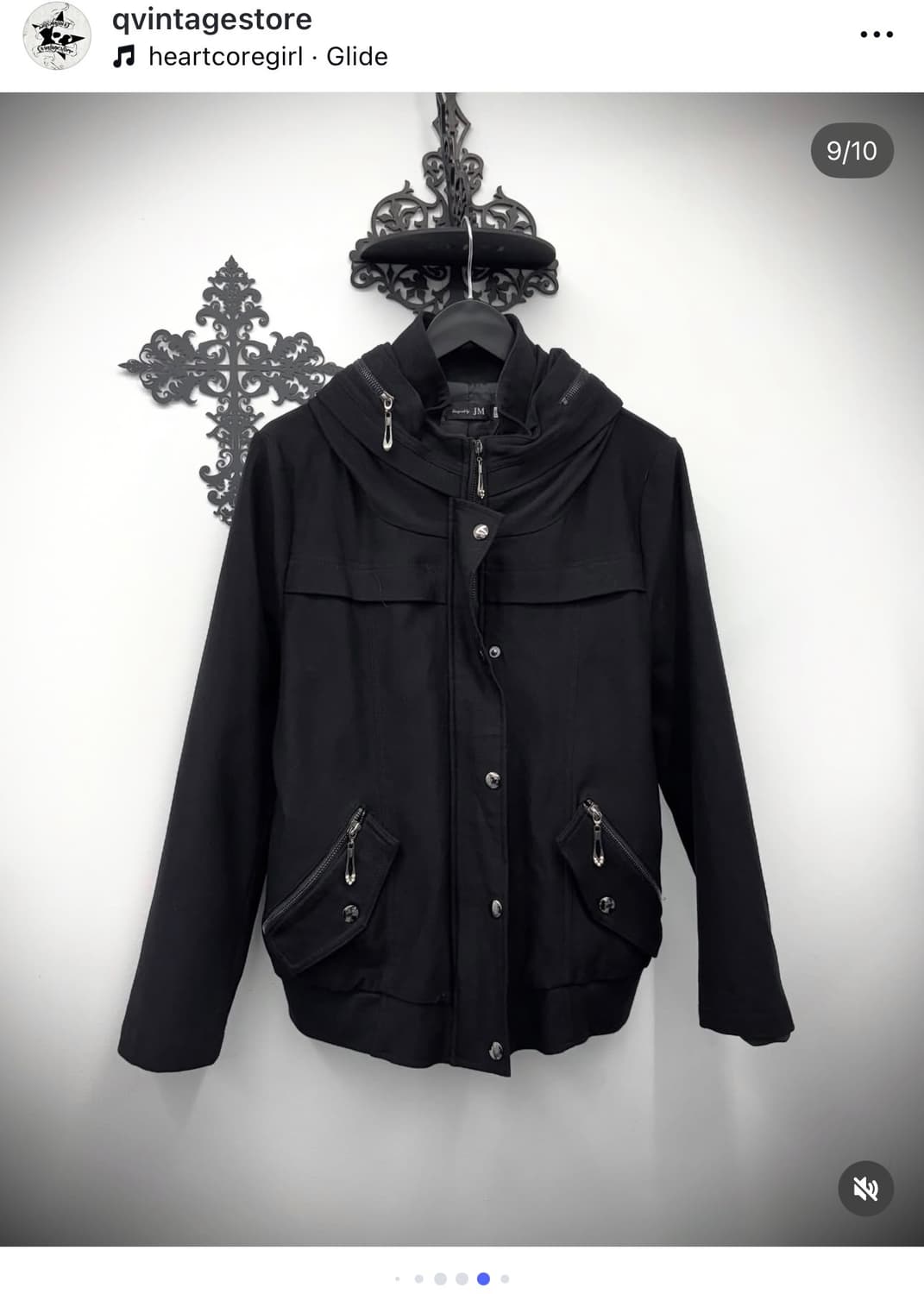 큐빈티지 ACR 무채색 펑크 락시크 자켓 상품이미지1