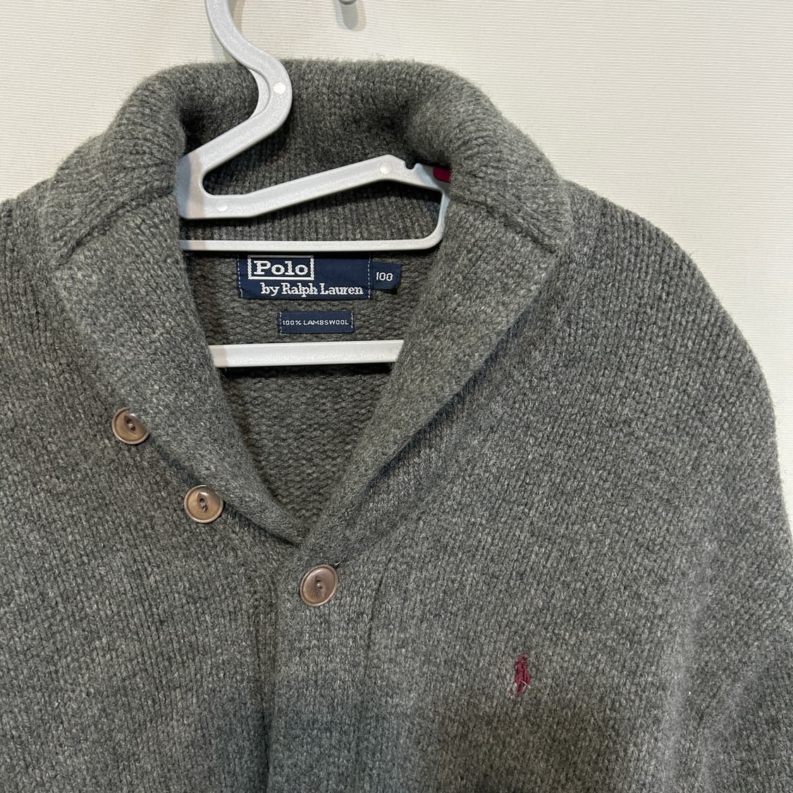 90s 폴로 랄프로렌 숄카라 가디건 100 그레이 상품이미지2