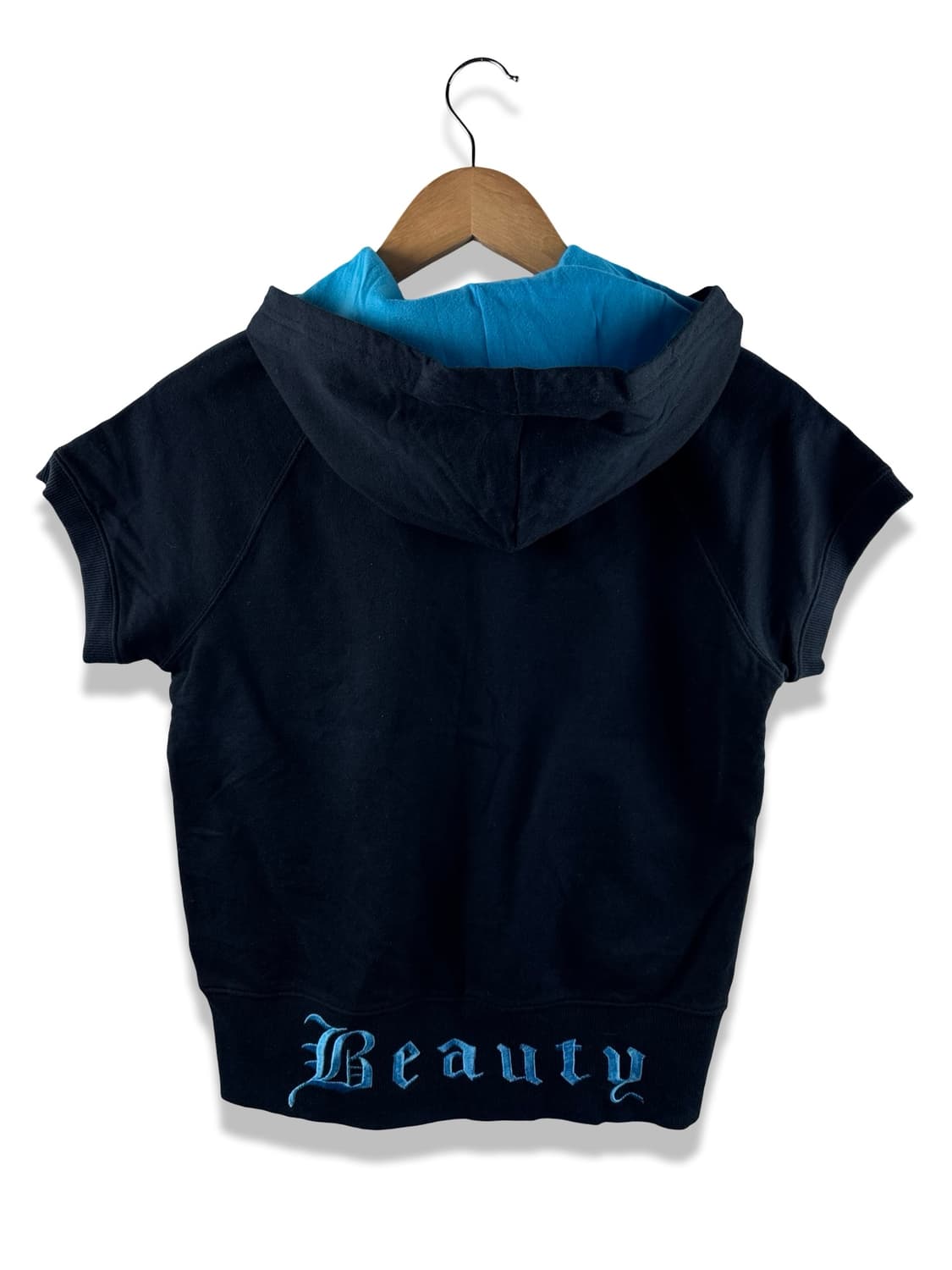 JPN Y2K 레터링 자수 반팔 후드집업1949 상품이미지1