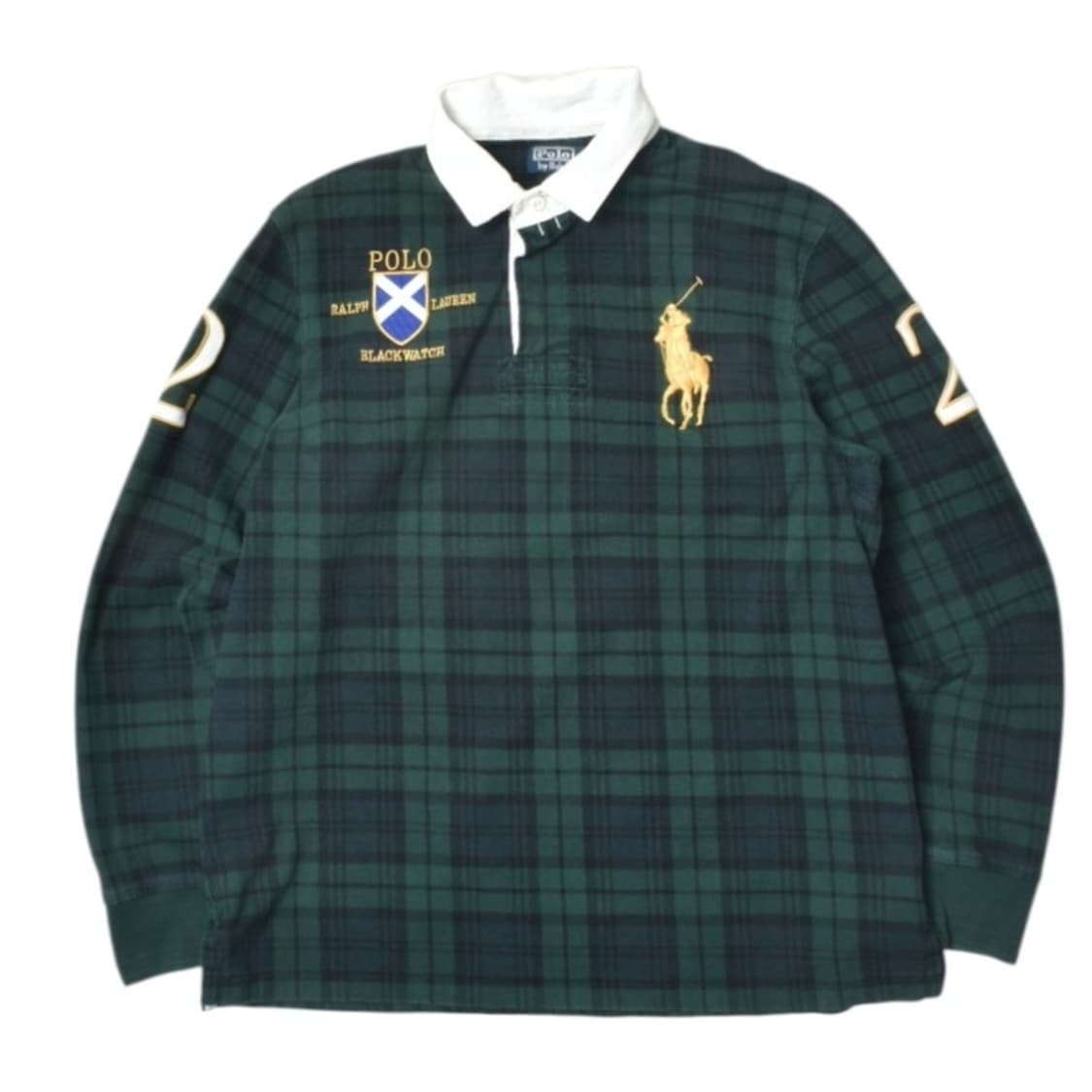 00S 폴로 랄프로렌 빅포니 블랙와치 럭비셔츠 XL N1247 상품이미지2