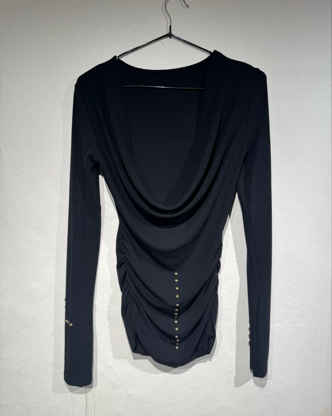 Studded black drape one pice  상품이미지1