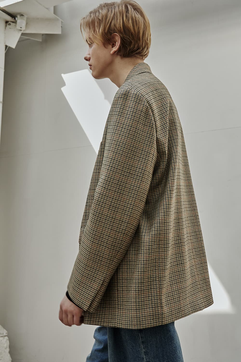 글로즈스튜디오 오버핏 커프스 벤트 체크 자켓 상품이미지4