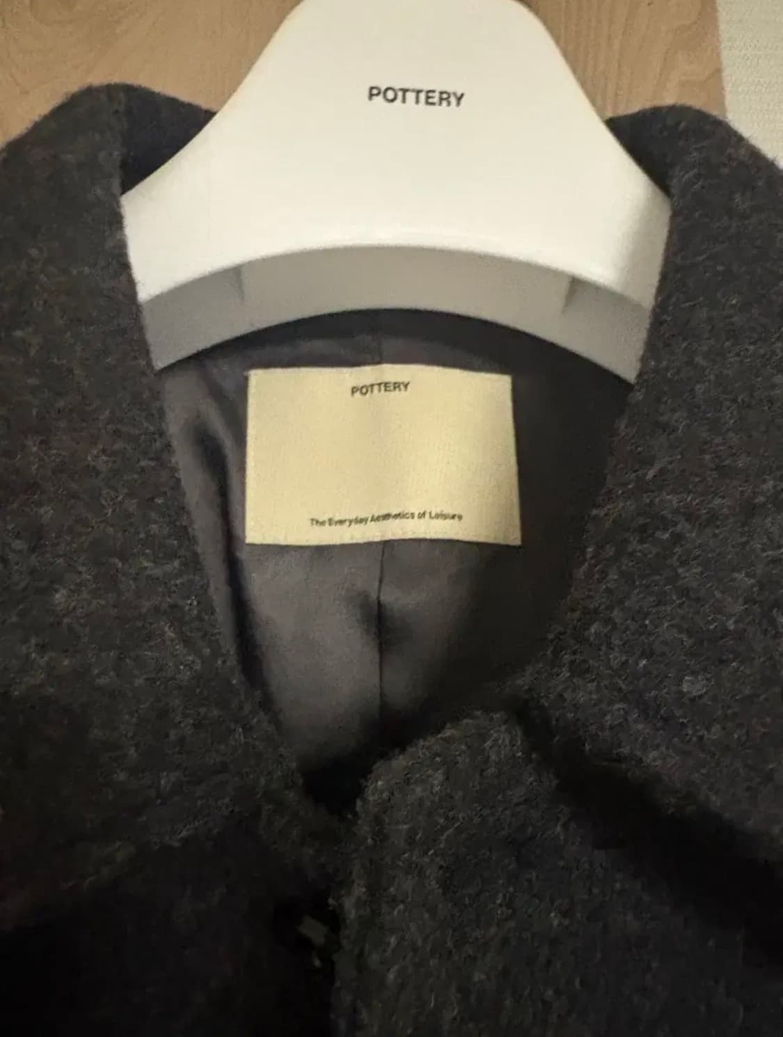 [3]포터리 멜튼 울 블루종 멜란지그레이 팝니다 상품이미지2