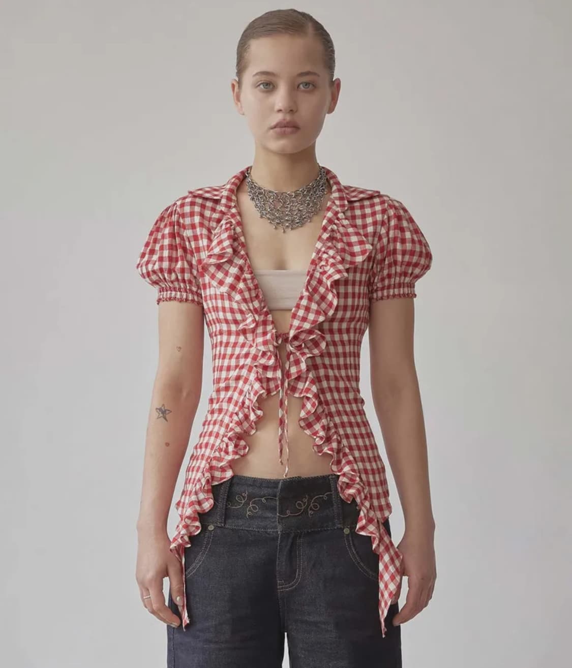 Sculptor cottage blouse red 상품이미지4