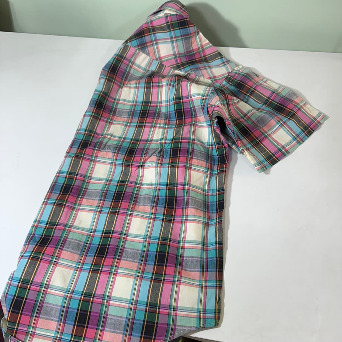 95 M 라코스테 체크 투포켓 악어로고 체크 반팔셔츠 상품이미지6