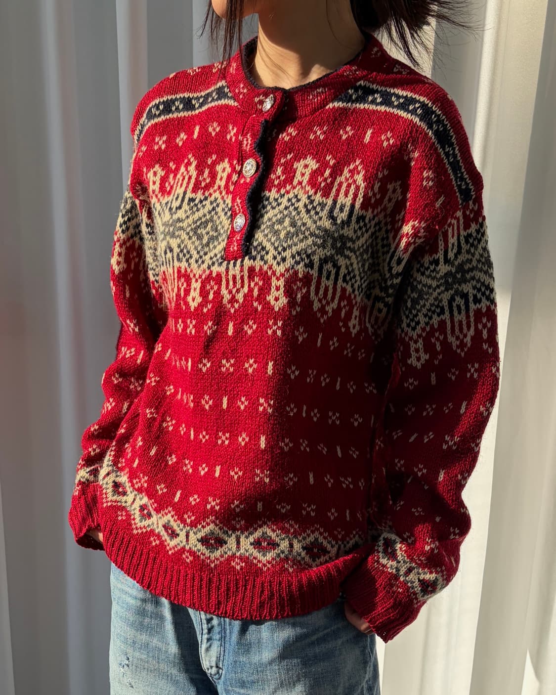 [M]L.L.Bean 엘엘빈 USA 90s 노르딕 니트 상품이미지1