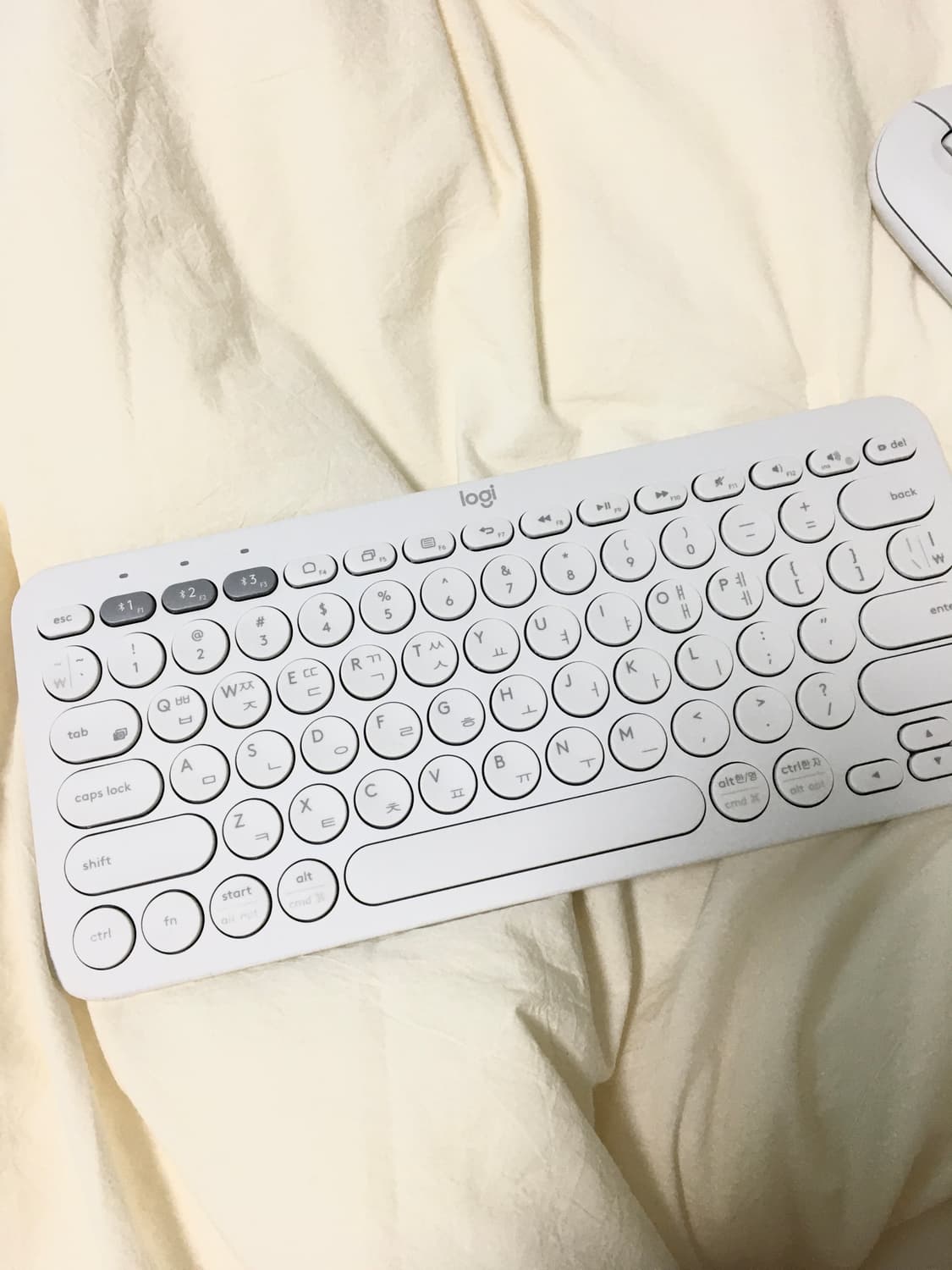 로지텍 블루투스 화이트 키보드+마우스 새상품 상품이미지2