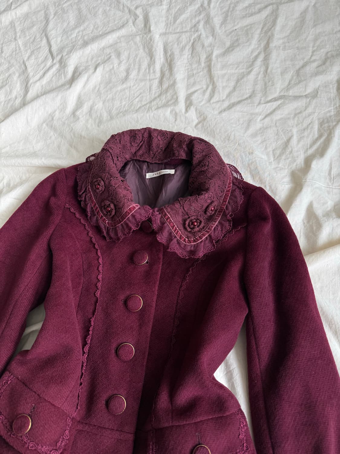 엑시즈팜 고스로리 버건디 하프코트 상품이미지3