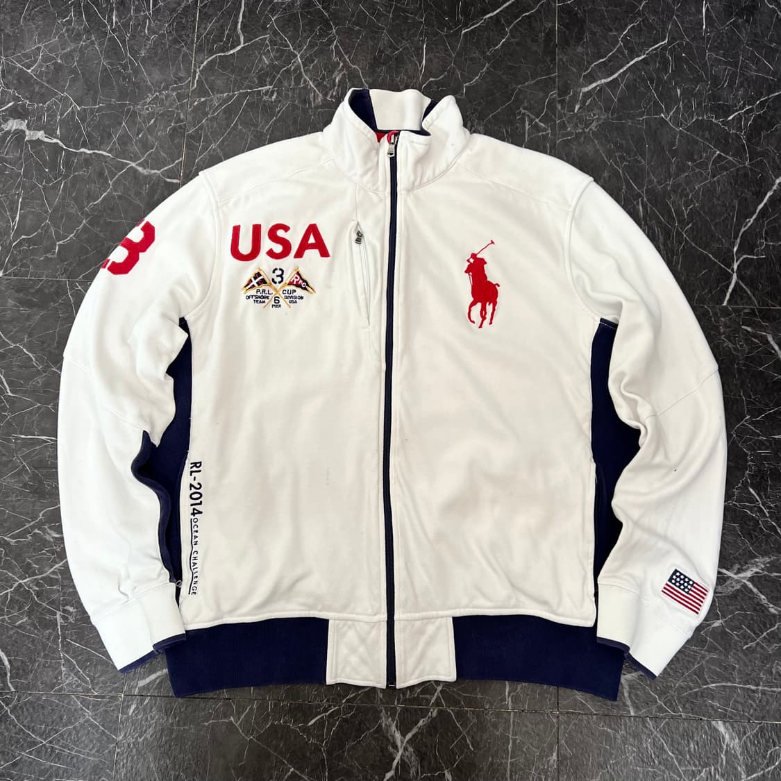 폴로랄프로렌 USA 코튼 레이싱 집업 자켓 화이트 상품이미지1