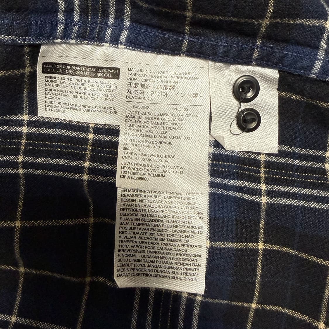 리바이스 체크 남방 셔츠 M 상품이미지4