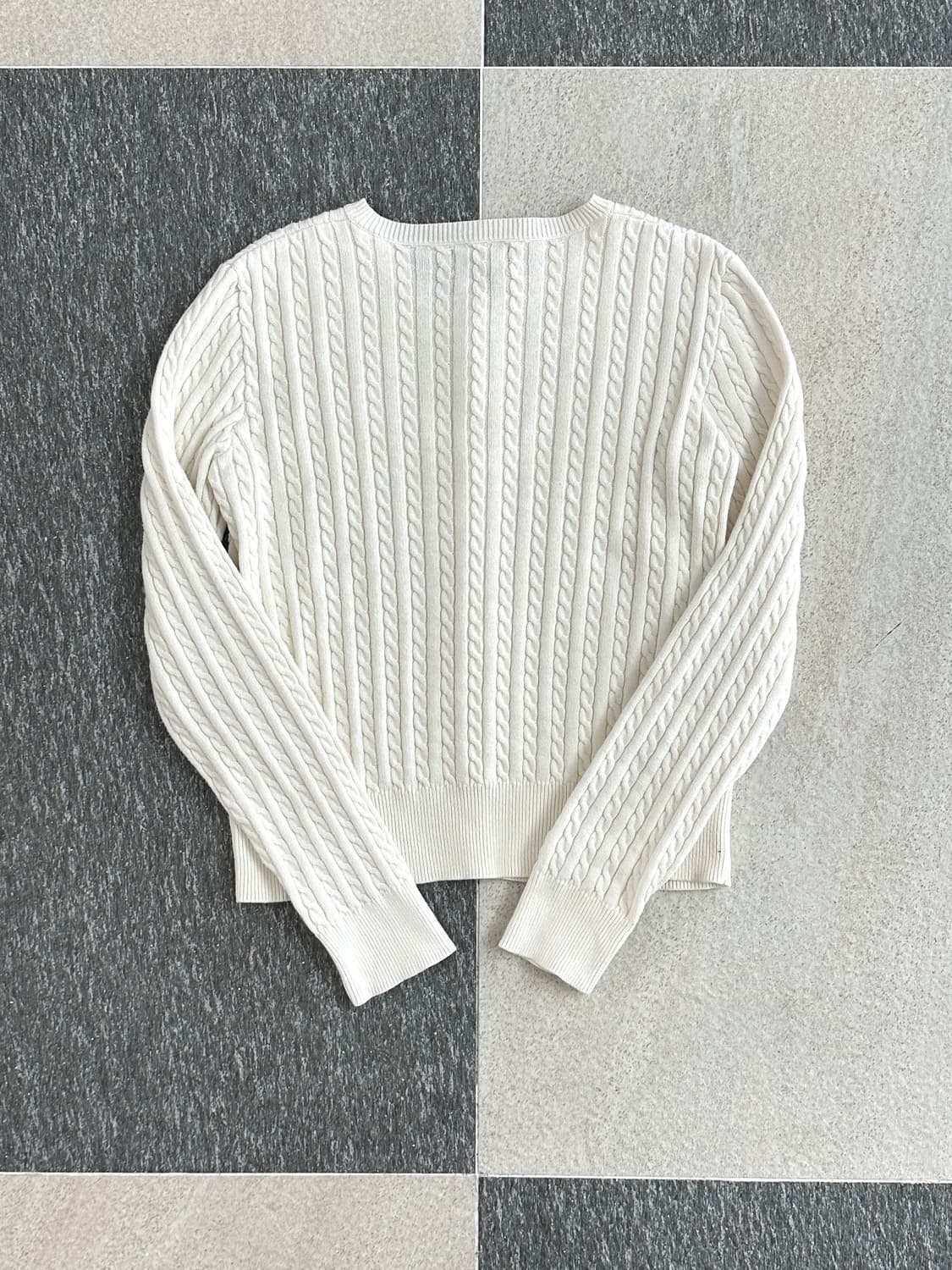 폴로 랄프로렌 아이보리 연핑크 포니 케이블 니트 가디건  상품이미지5