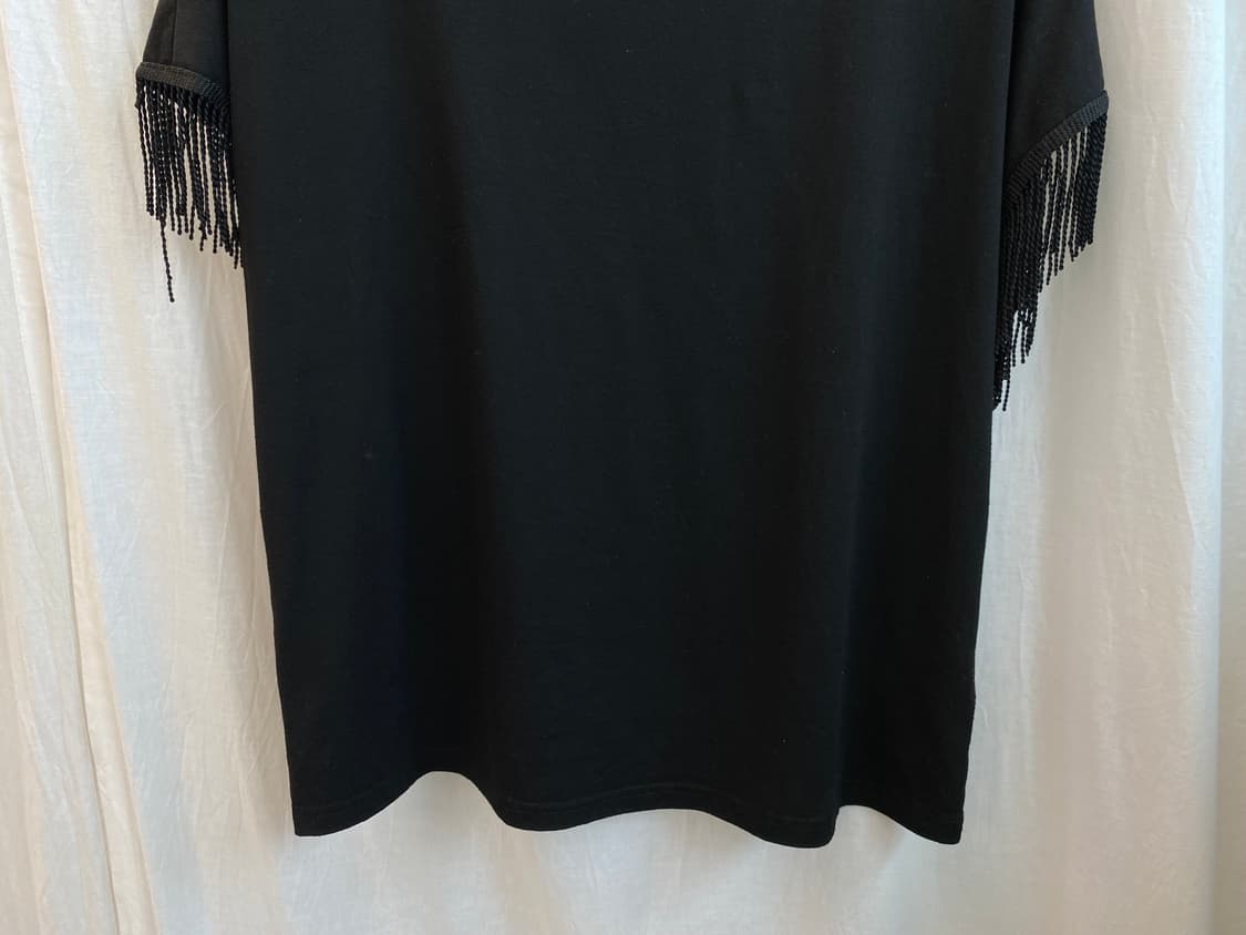 SHIEN 블랙 프린지 반팔티셔츠(M) 상품이미지5